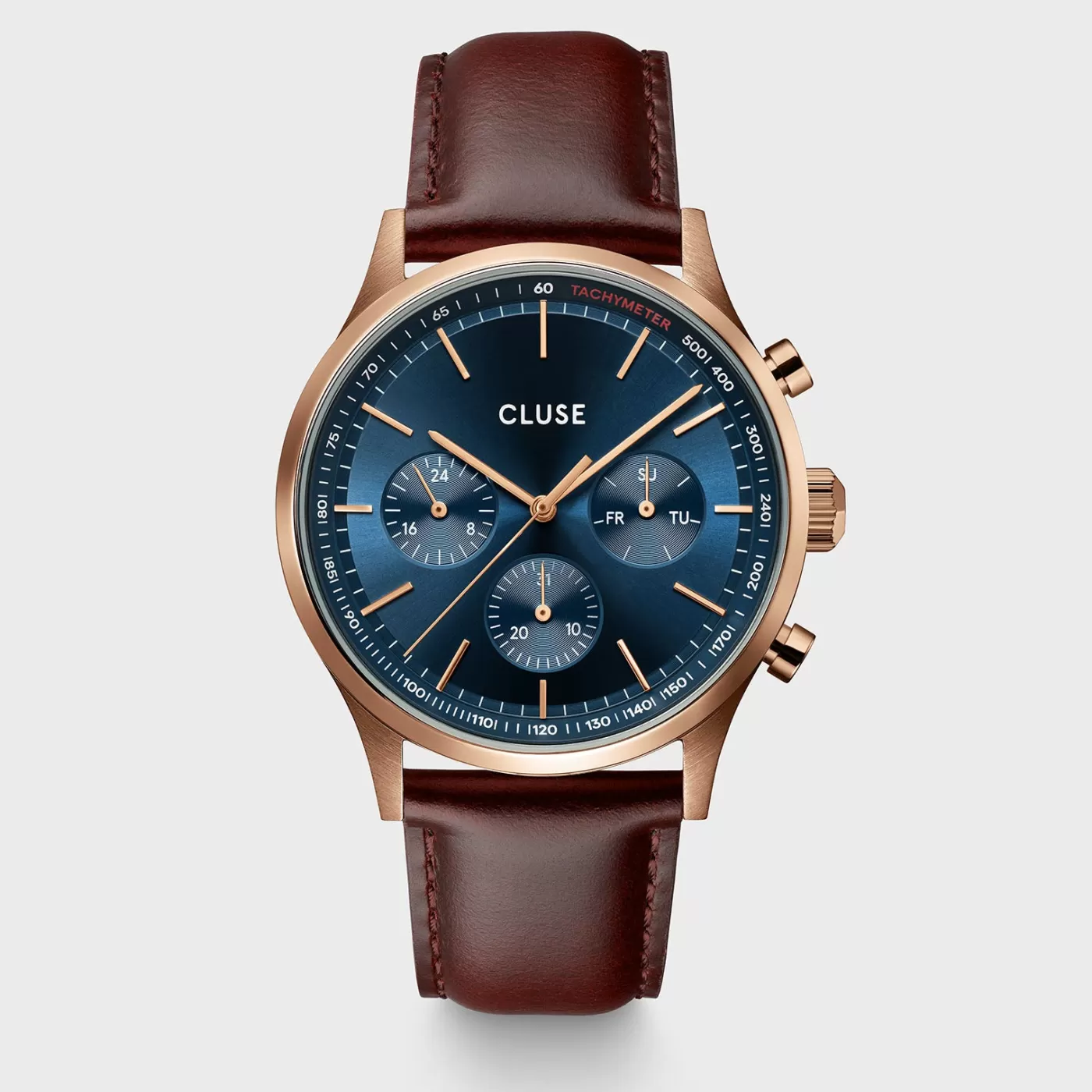Anthéor Multifunction Watch Leather Blue, Rose Gold Colour>CLUSE New