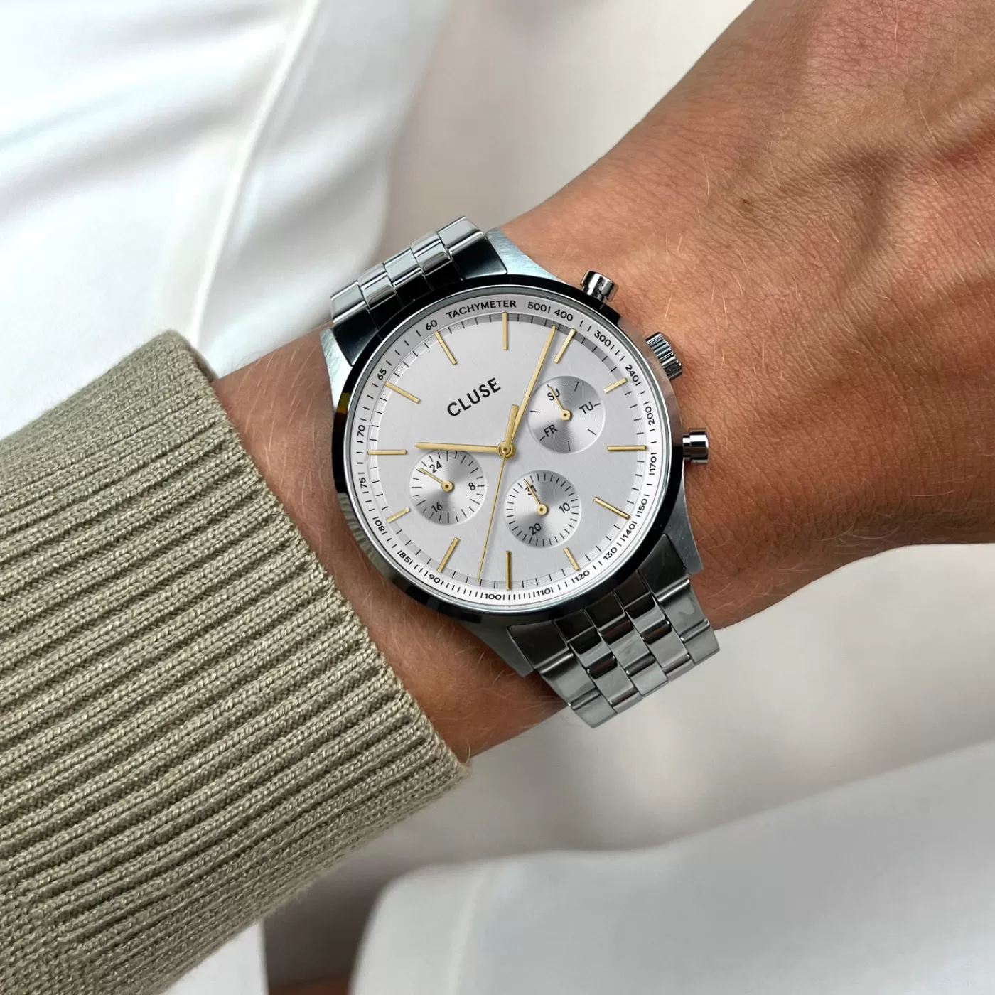 Anthéor Multifunction Watch Steel Silver Bicolour, Silver Colour>CLUSE New