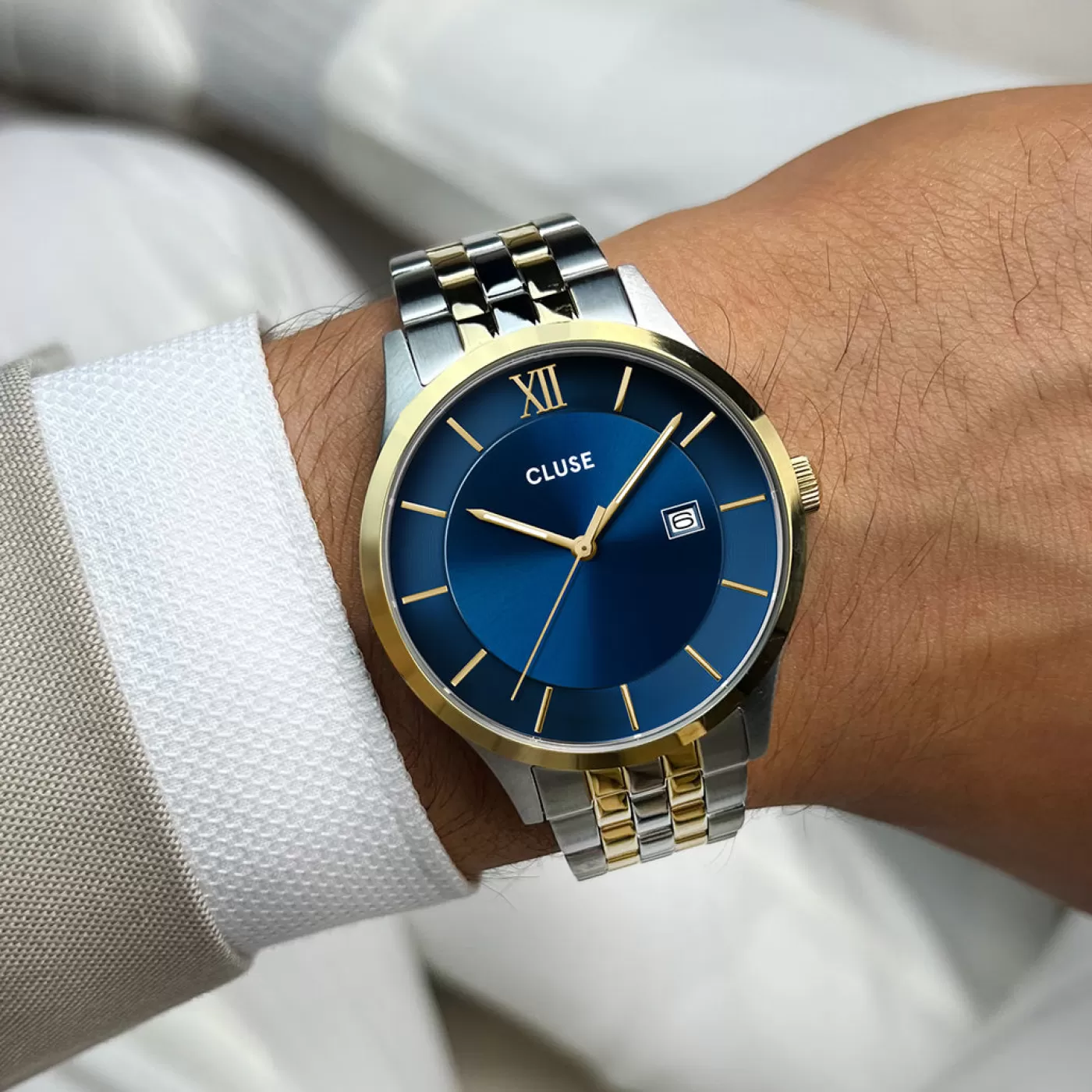 Aravis 3-Hand Watch, Blue, Bicolour>CLUSE Cheap