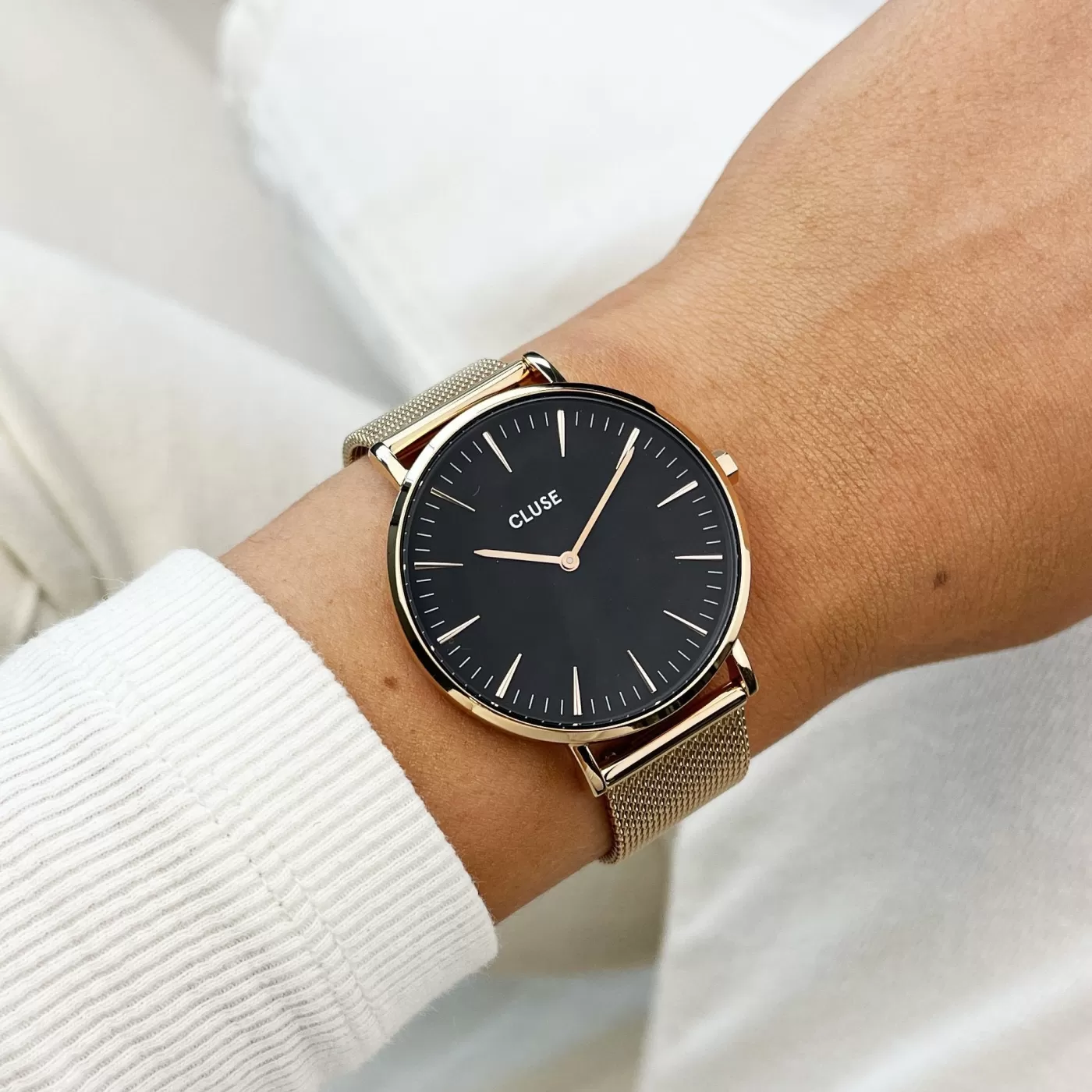 Boho Chic Mesh Black, Rose Gold Colour>CLUSE Cheap