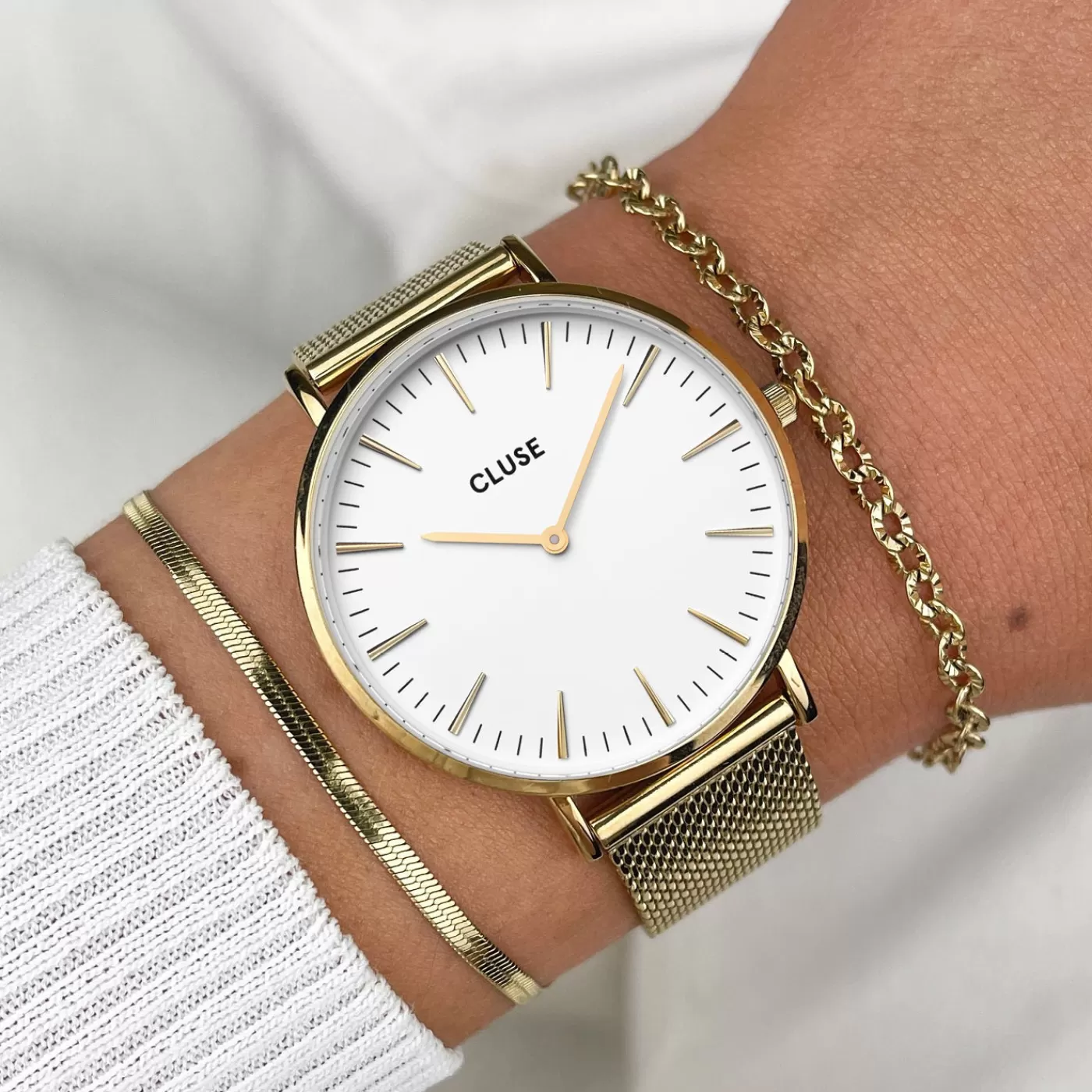 Boho Chic Mesh Gold/White>CLUSE Online