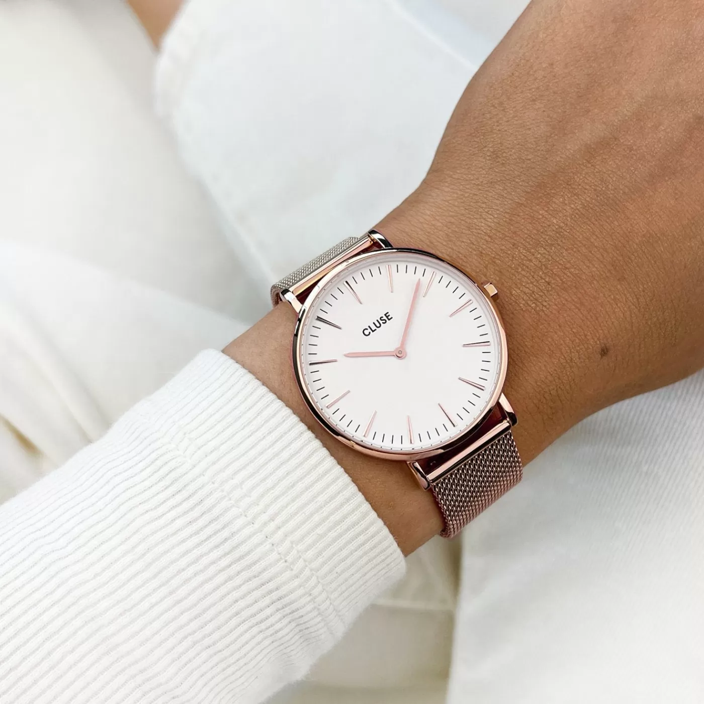 Boho Chic Mesh Rose Gold/White>CLUSE Shop