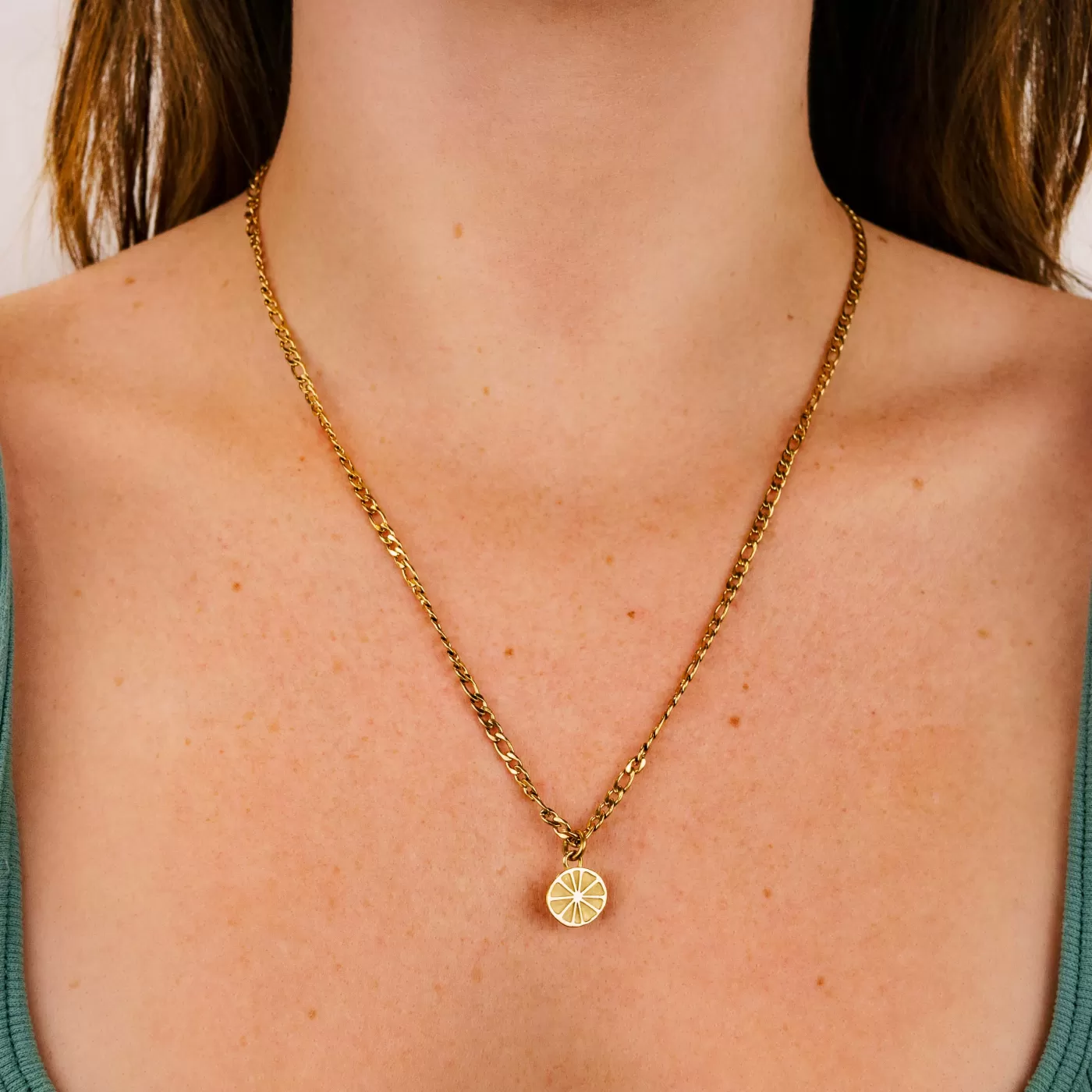 Essentielle Figaro Chain Citrus Charm Necklace, Gold Colour>CLUSE Flash Sale