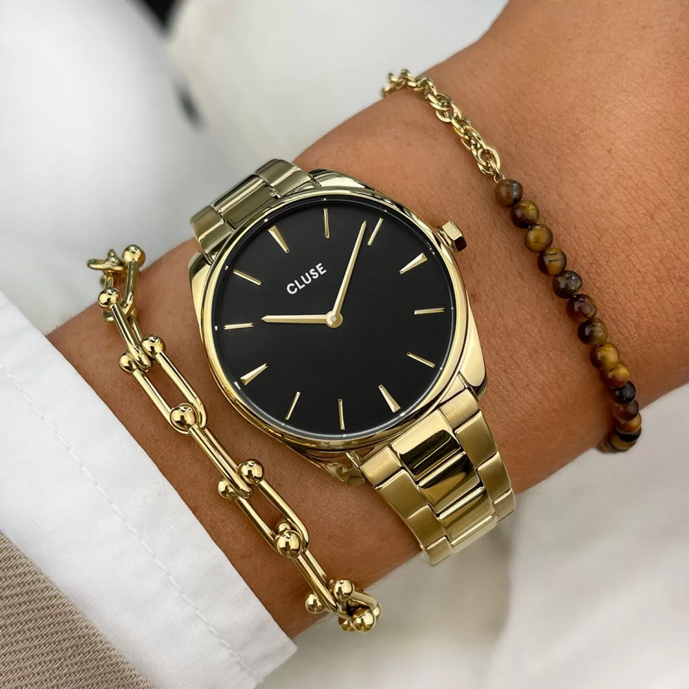 Féroce Petite Steel Black, Gold Colour>CLUSE Clearance