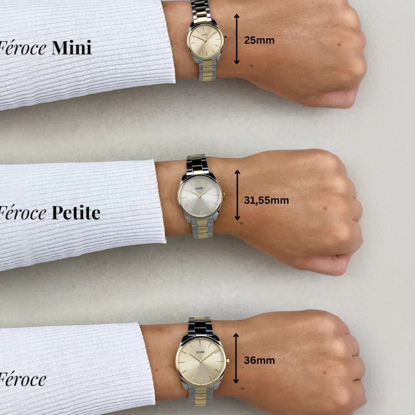 Féroce Petite Watch Steel, Leaf Texture Pool Blue, Gold Colour>CLUSE Shop