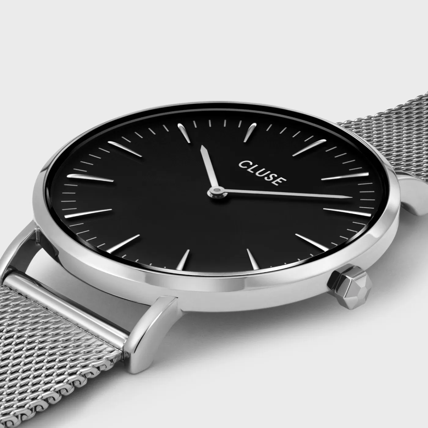 Gift Box Boho Chic Watch Mesh and Leather Strap, Silver Colour>CLUSE Online