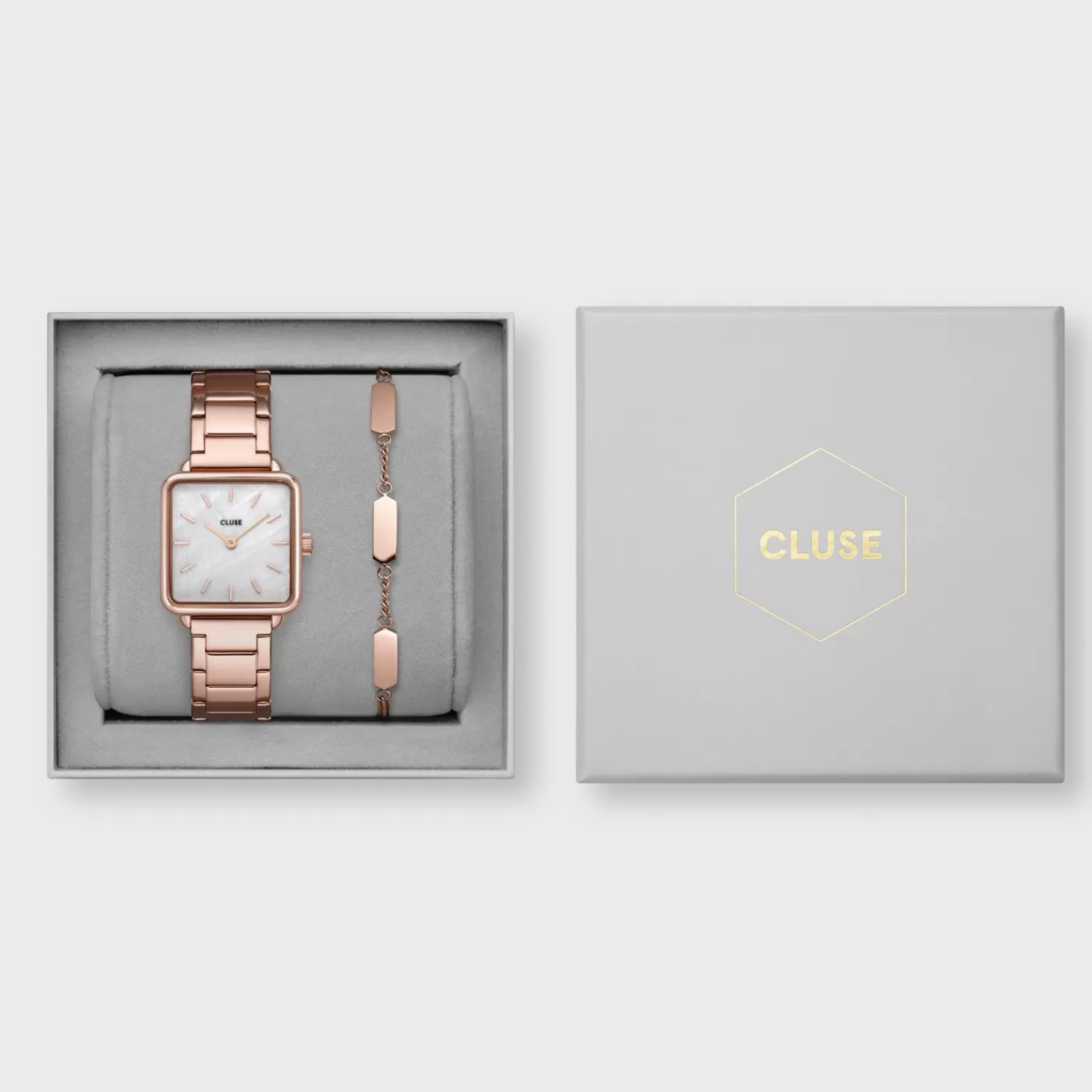 Gift Box La Tétragone Watch and Bracelet Rose Gold Colour>CLUSE Clearance