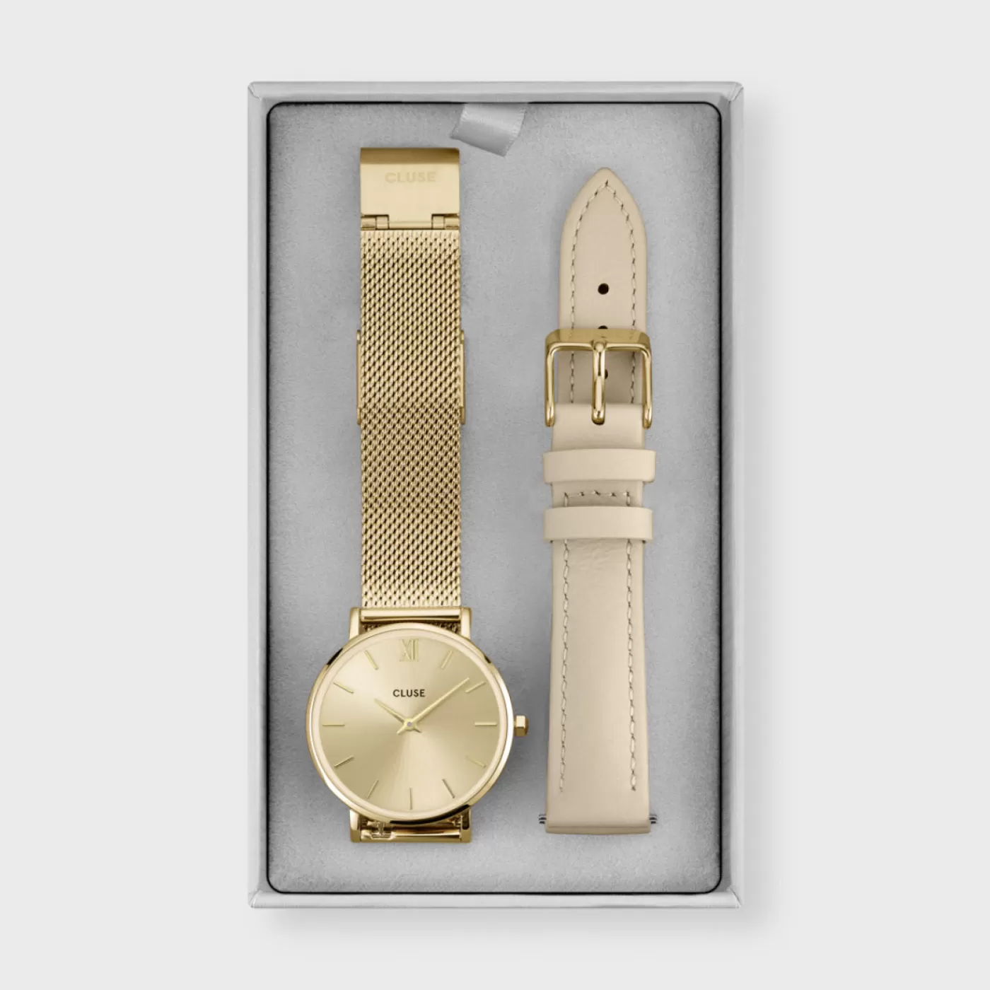 Gift Box Minuit Watch and Strap, Gold Colour>CLUSE Best Sale