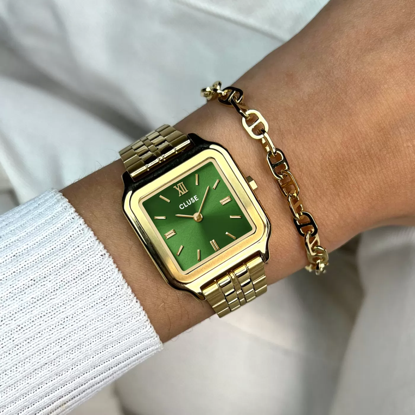 Gracieuse Watch Steel, Forest Green, Gold Colour>CLUSE Online