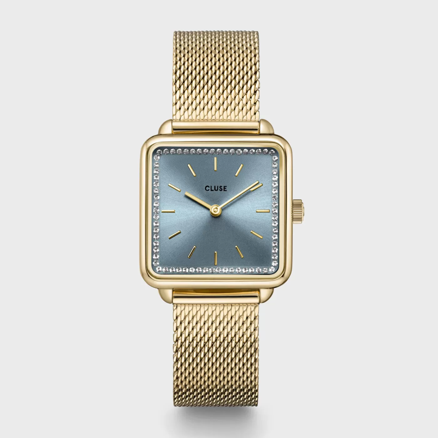 La Tétragone Watch Mesh stones Light Blue, Gold Colour>CLUSE Hot