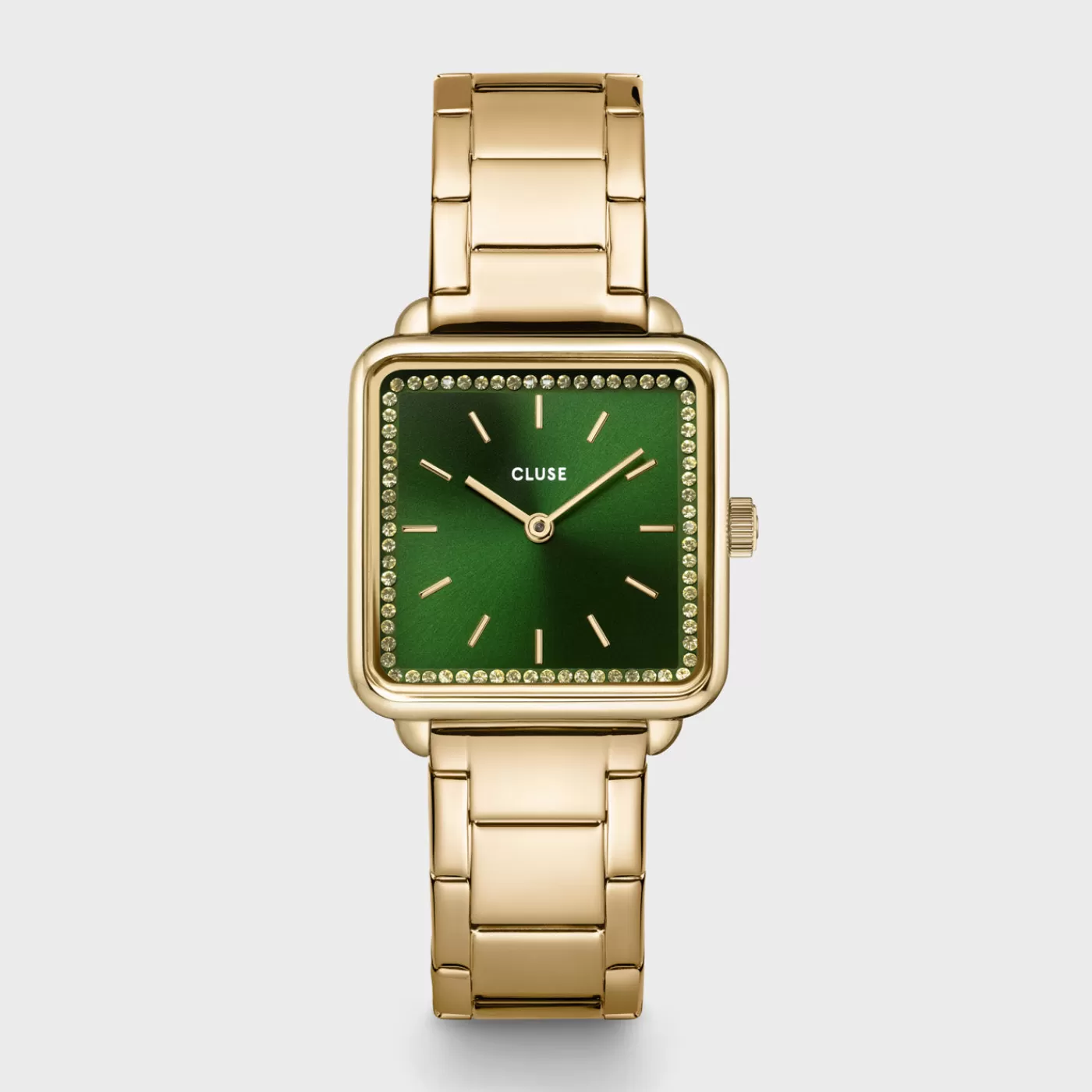 La Tétragone Watch Steel stones Green, Gold Colour>CLUSE Outlet