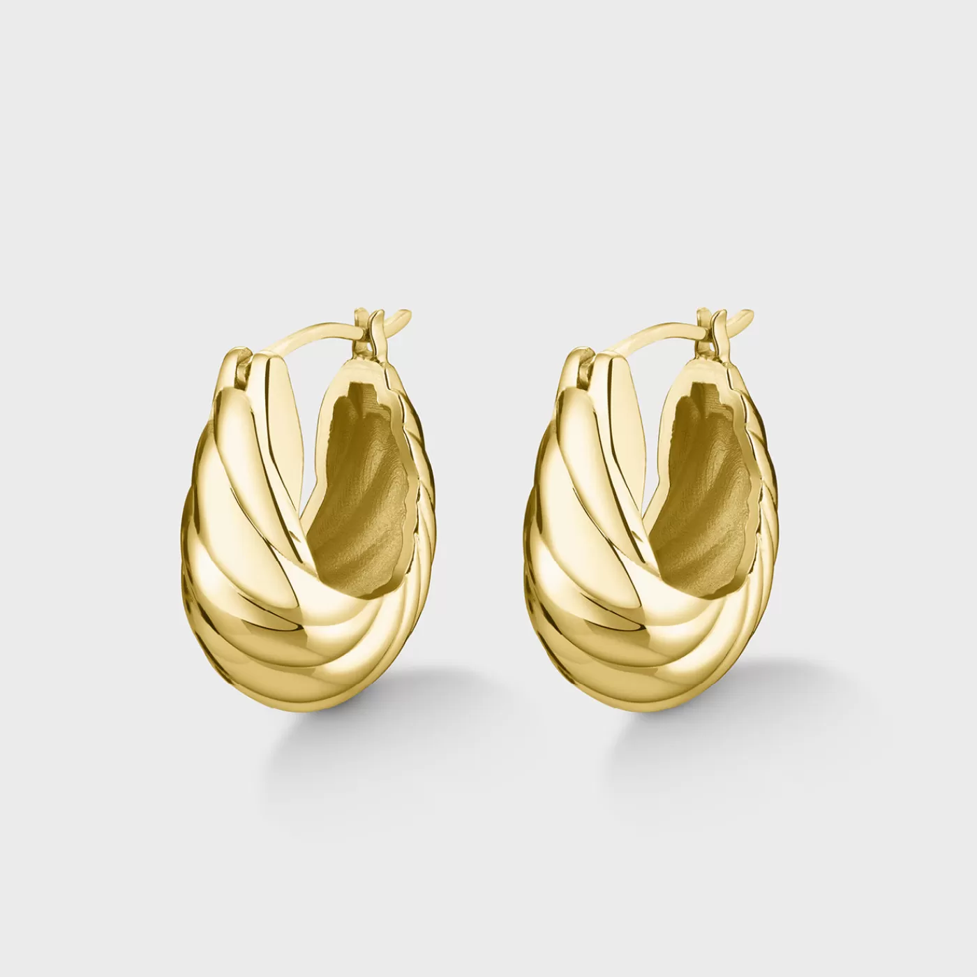 Élevé Waved Hoop Earrings, Gold Colour>CLUSE Discount