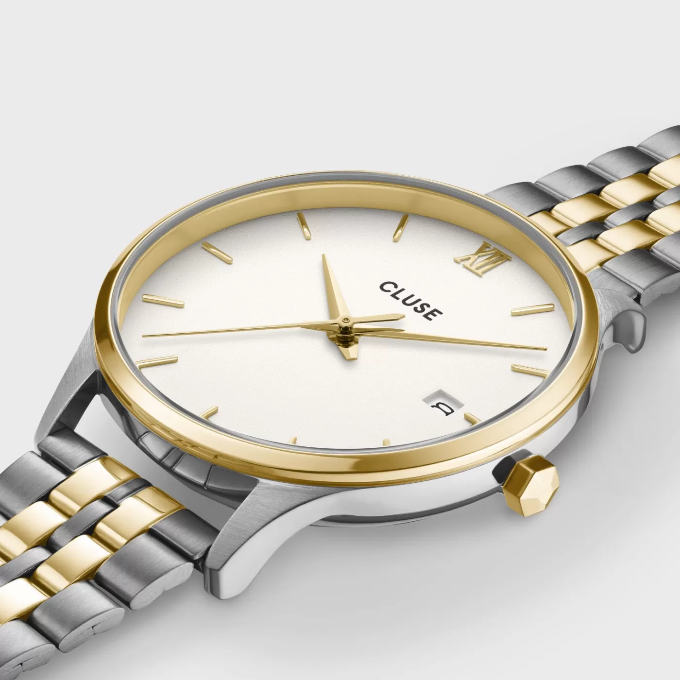 Minuit Date Watch Steel, Coconut Milk, Bicolor>CLUSE Discount