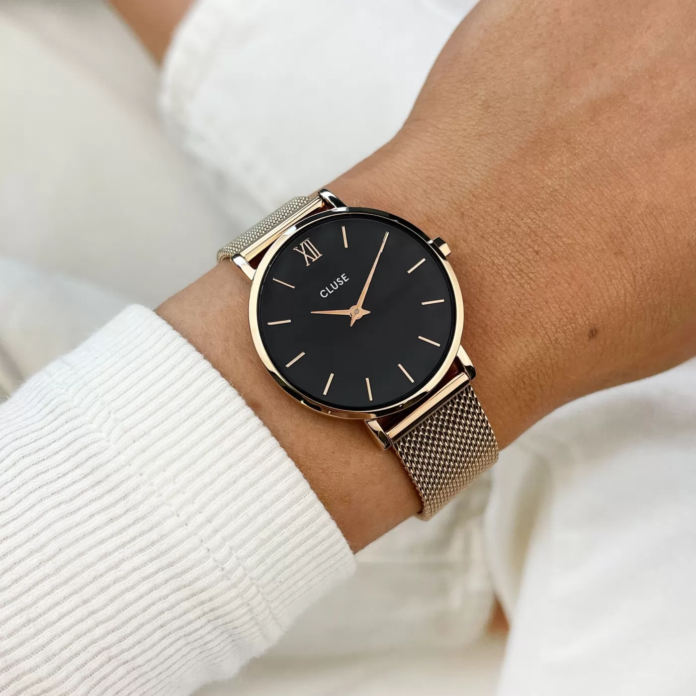 Minuit Mesh Black, Rose Gold Colour>CLUSE Hot