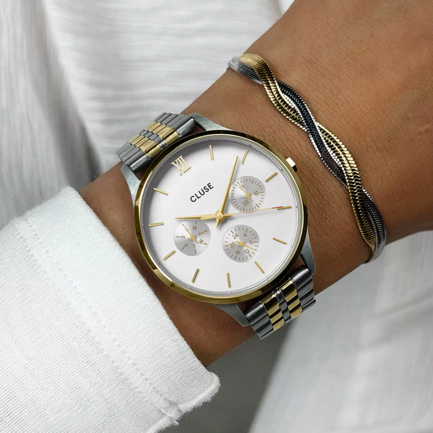 Minuit Multifunction Watch Steel, Bicolour>CLUSE New