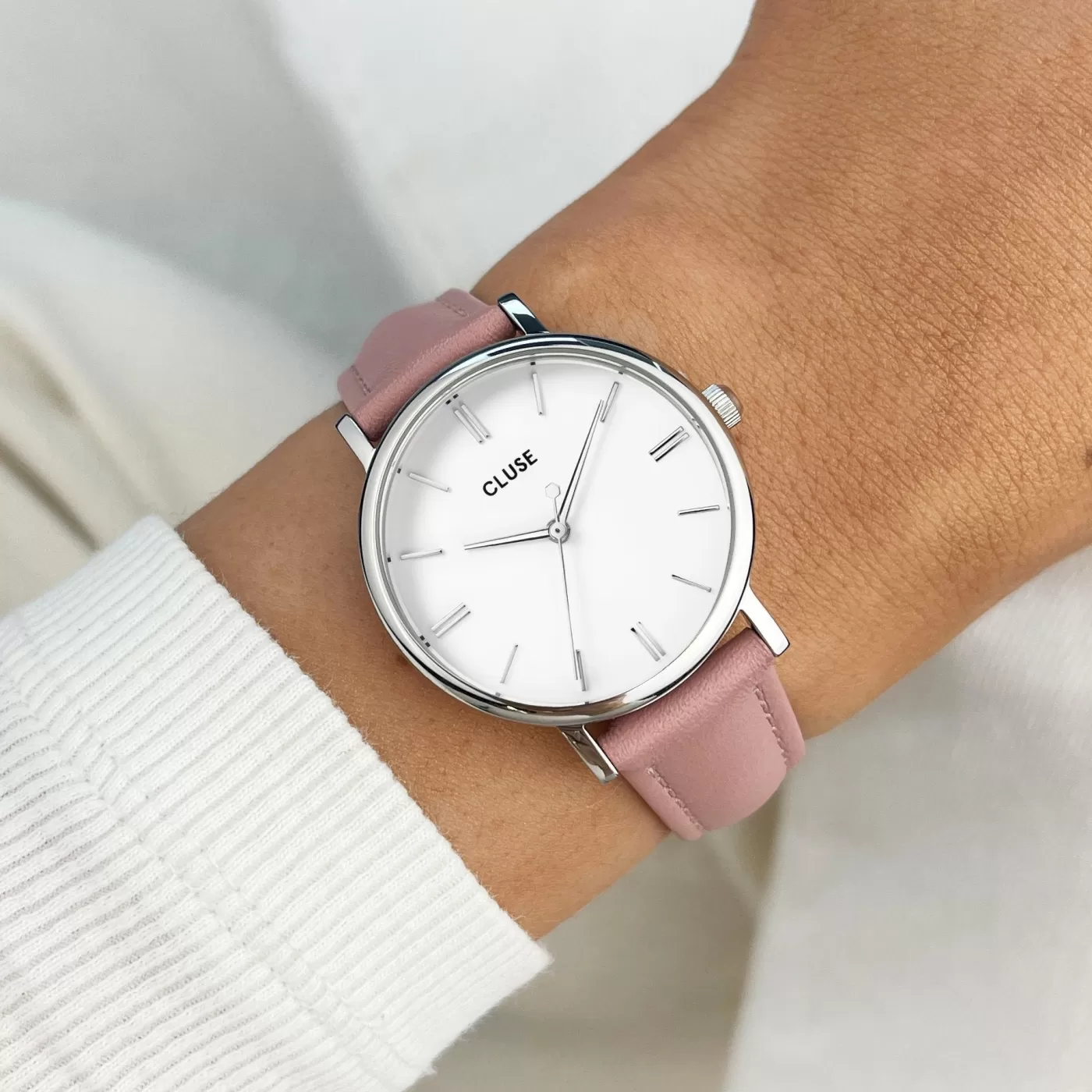 Pavane Petite Leather Pink, Silver Colour>CLUSE Best