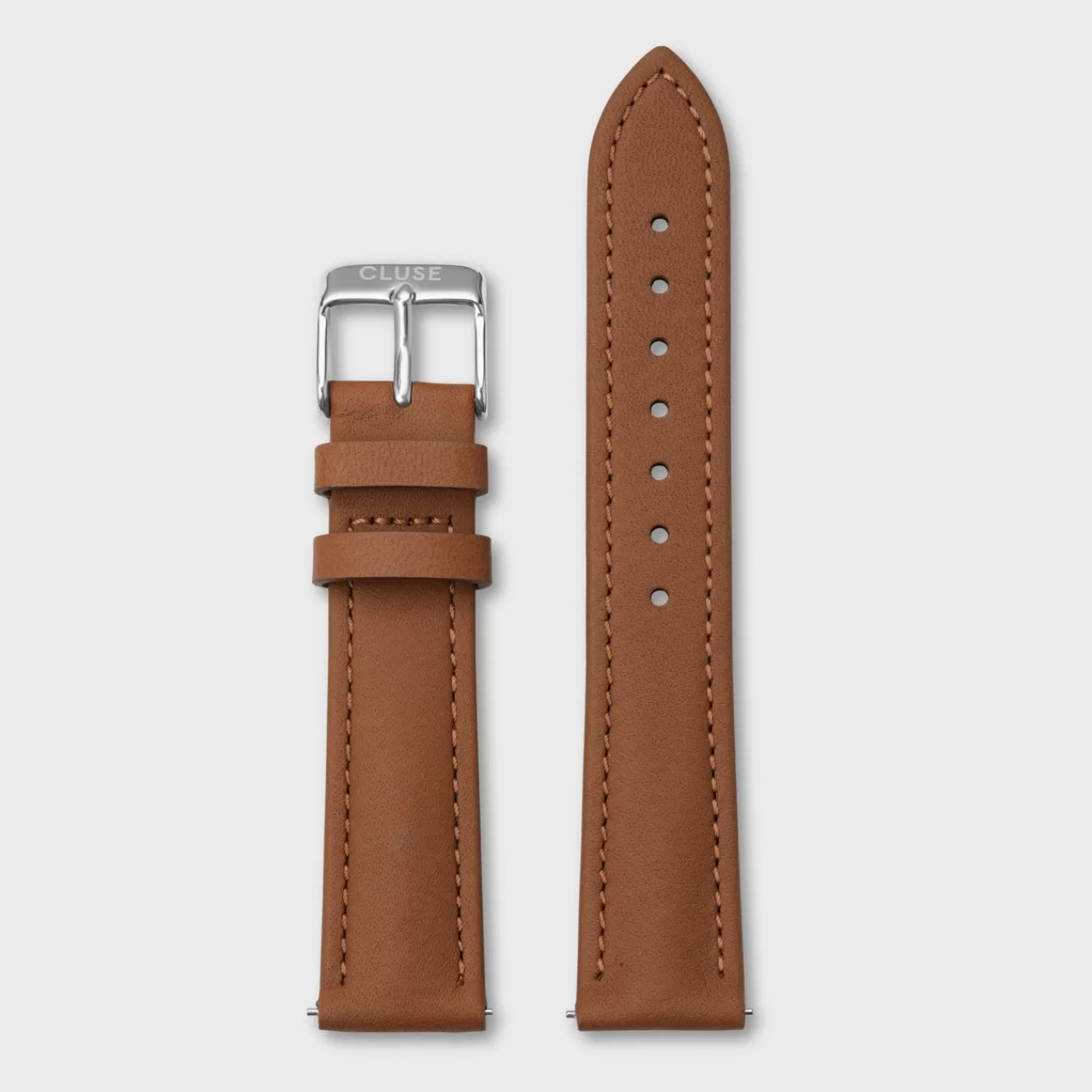 Strap 18 mm Leather Caramel, Silver Colour>CLUSE Best