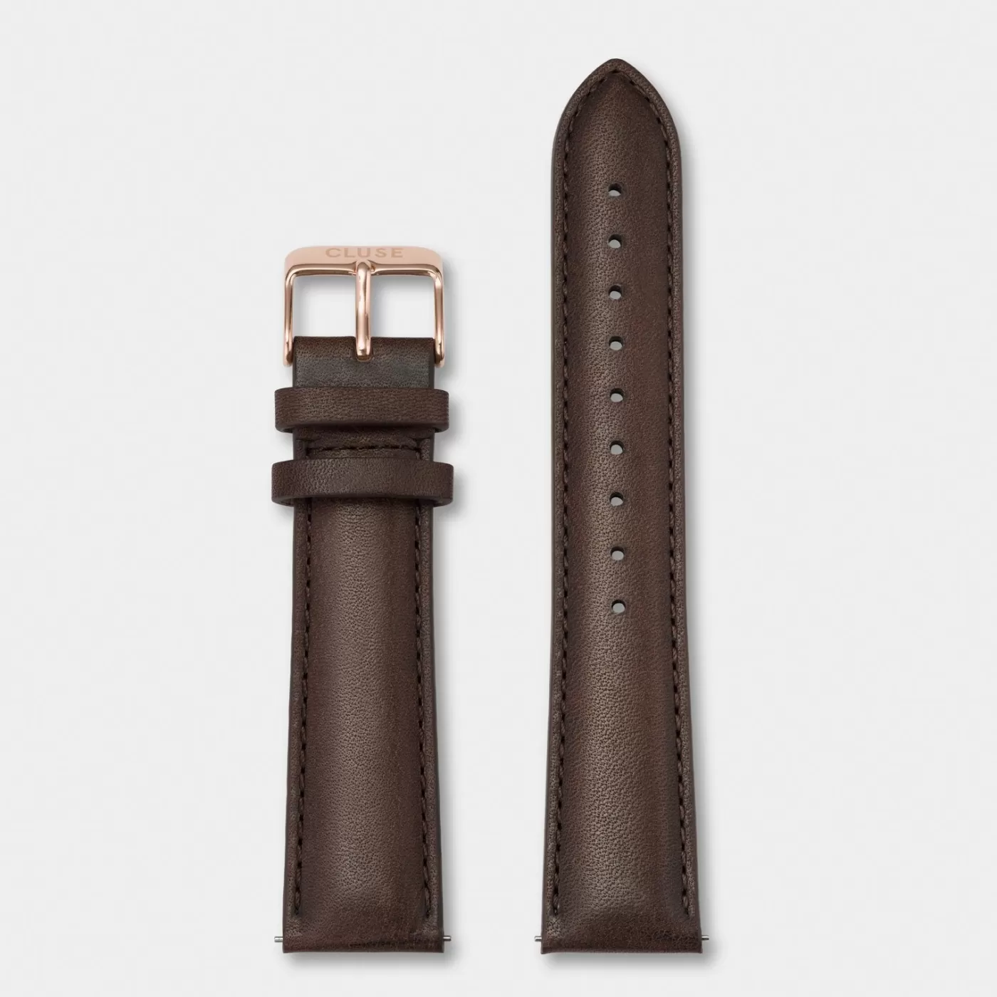 Strap 20 mm Leather Dark Brown, Rose Gold Colour>CLUSE Hot