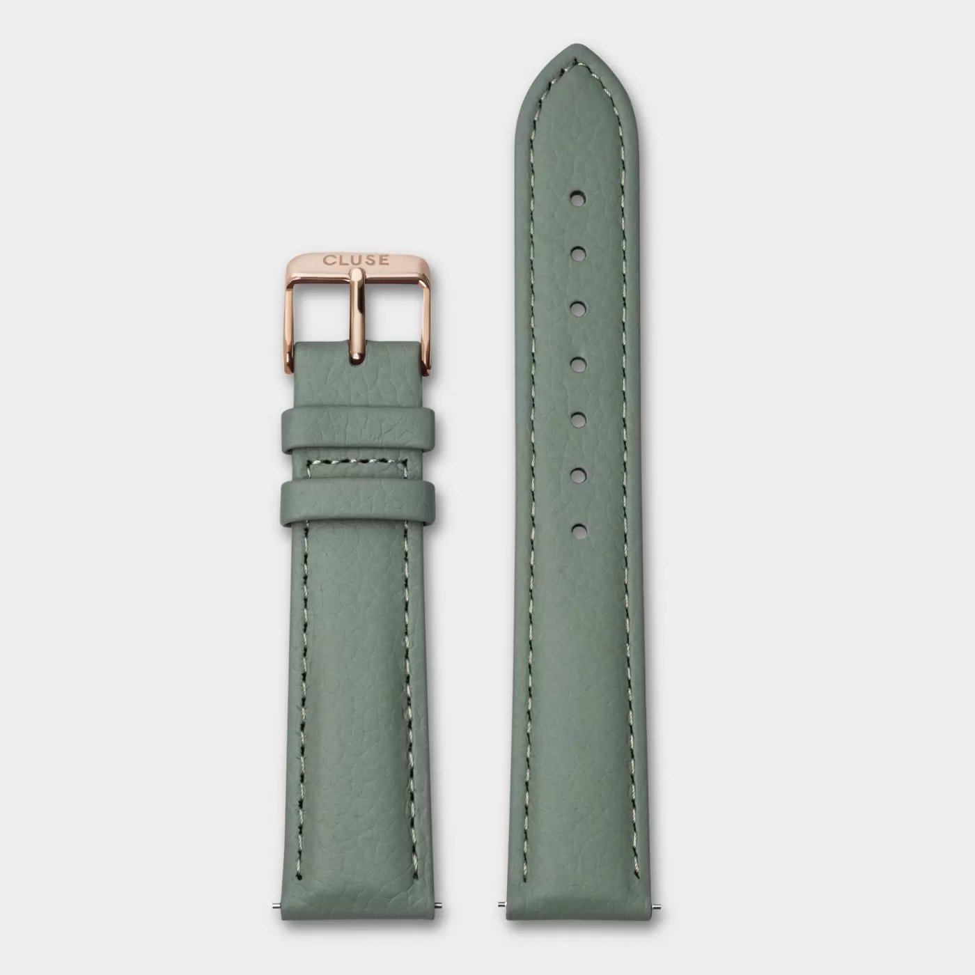 Strap 18 mm Leather Green, Rose Gold Colour>CLUSE Clearance
