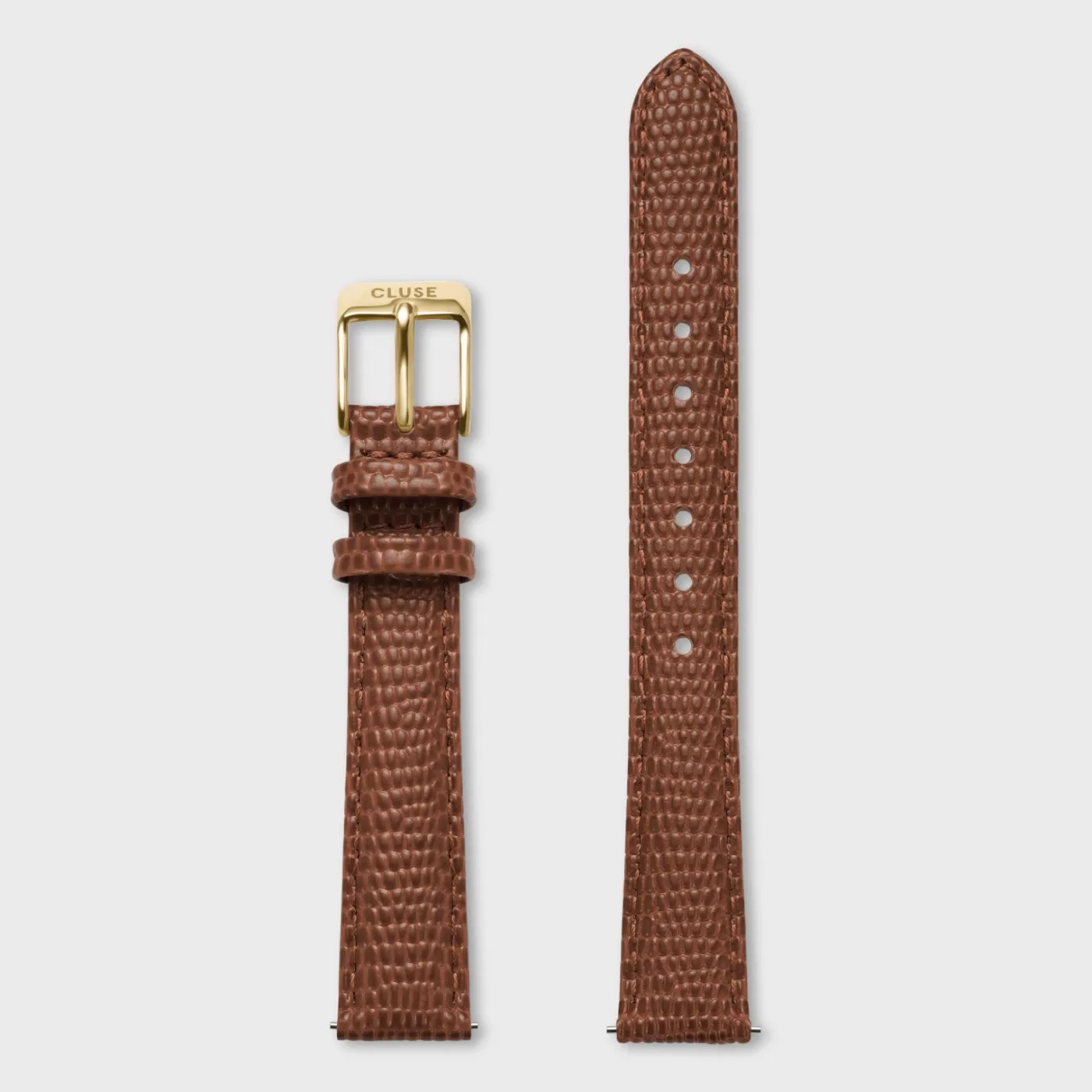 Strap 14 mm Leather Nutshell Lizard, Gold Colour>CLUSE Online