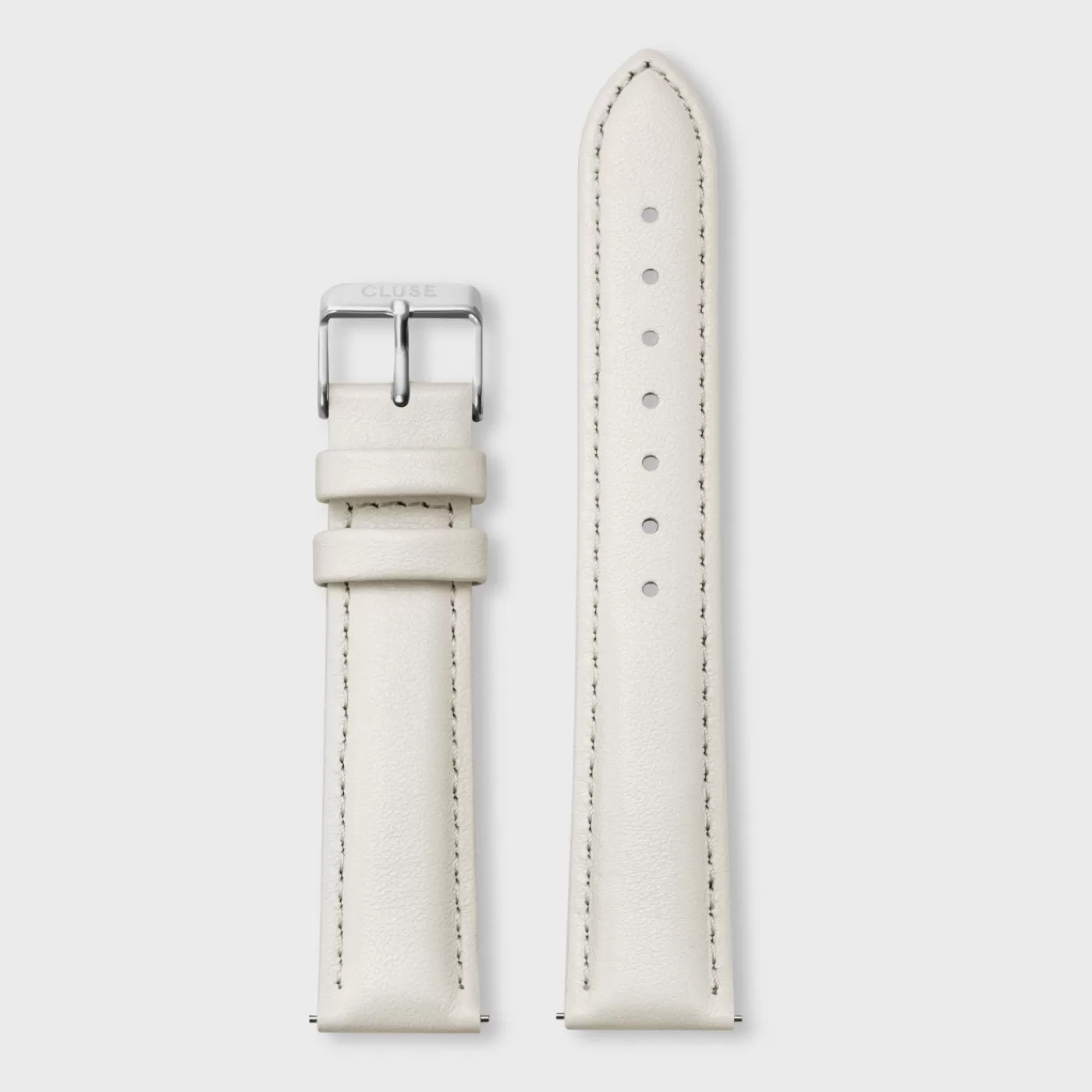 Strap 18 mm Leather Off-White, Silver Colour>CLUSE Flash Sale