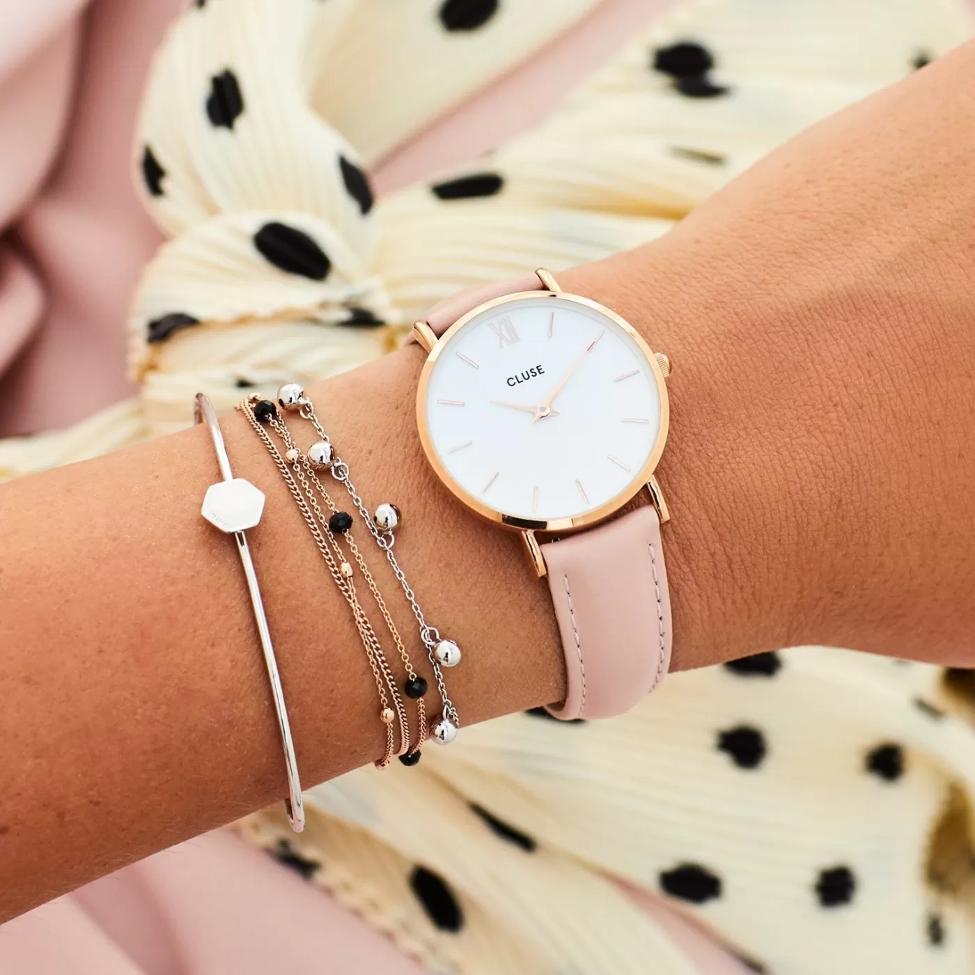 Strap 16 mm Leather Pink, Rose Gold Colour>CLUSE Cheap