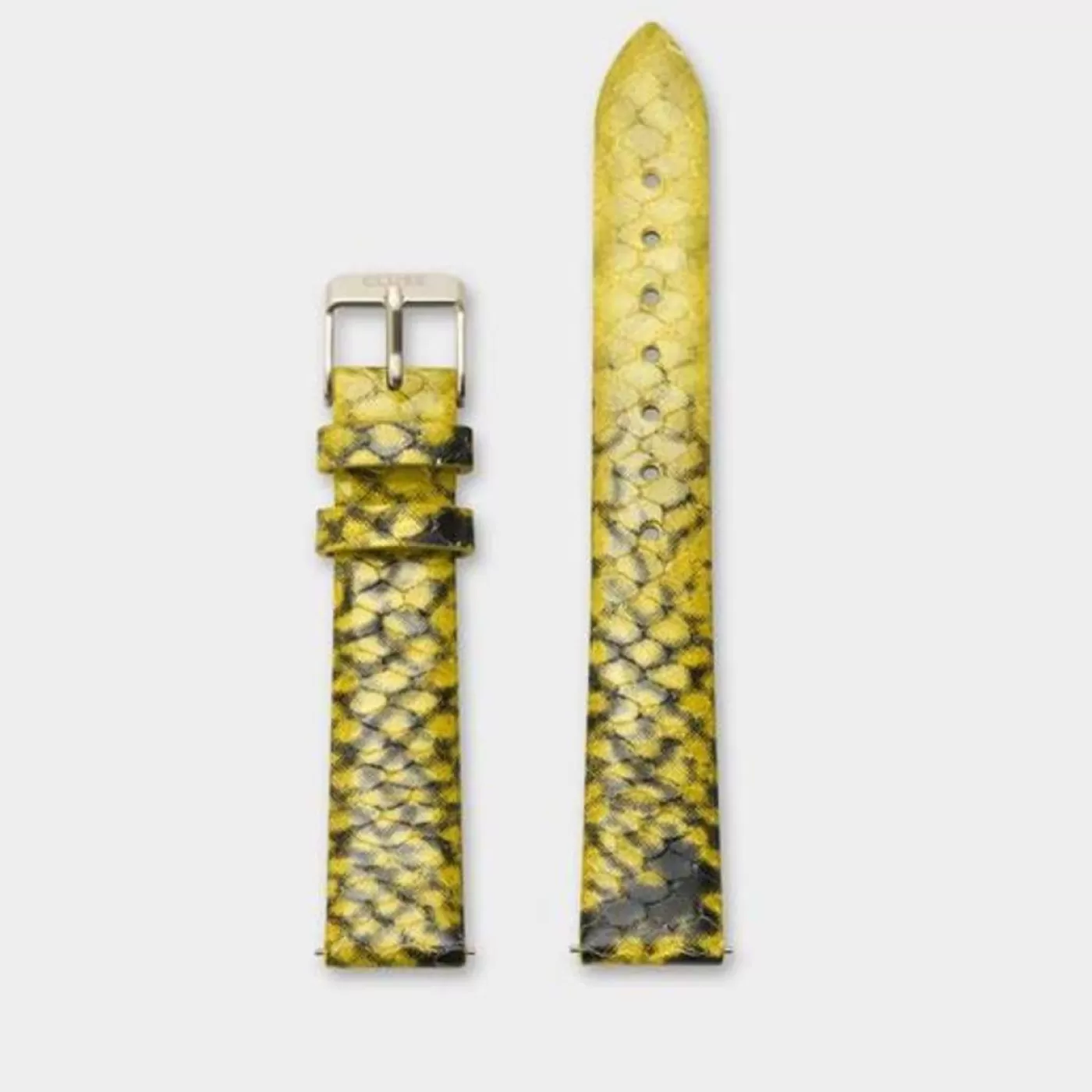 Strap 16 mm Leather Yellow Python, Gold Colour>CLUSE Store