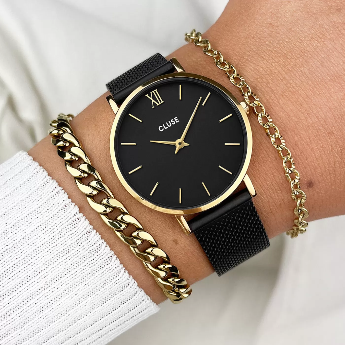 Strap 16 mm Mesh Black>CLUSE Hot