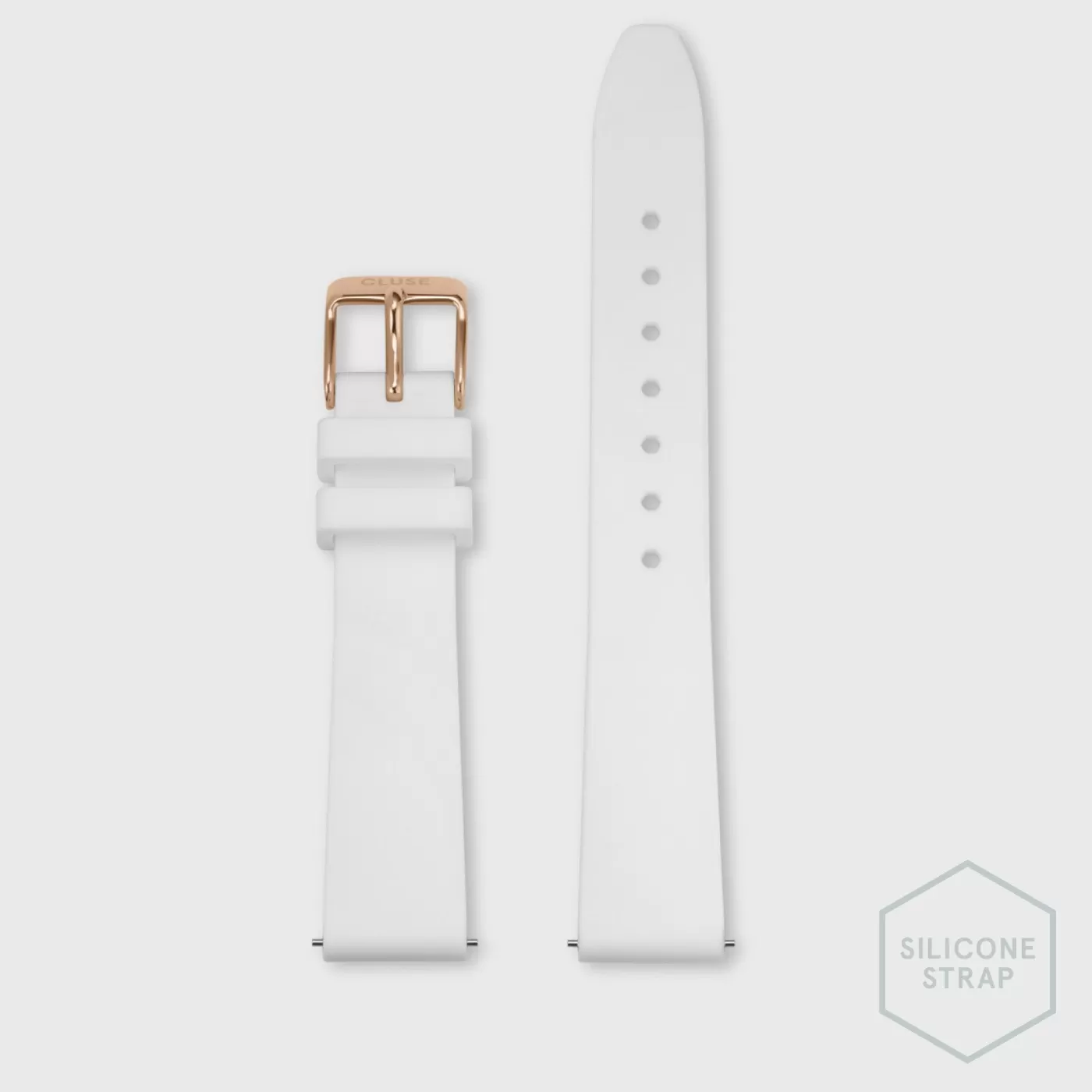 Strap 16 mm Silicone White, Rose Gold Colour>CLUSE Cheap