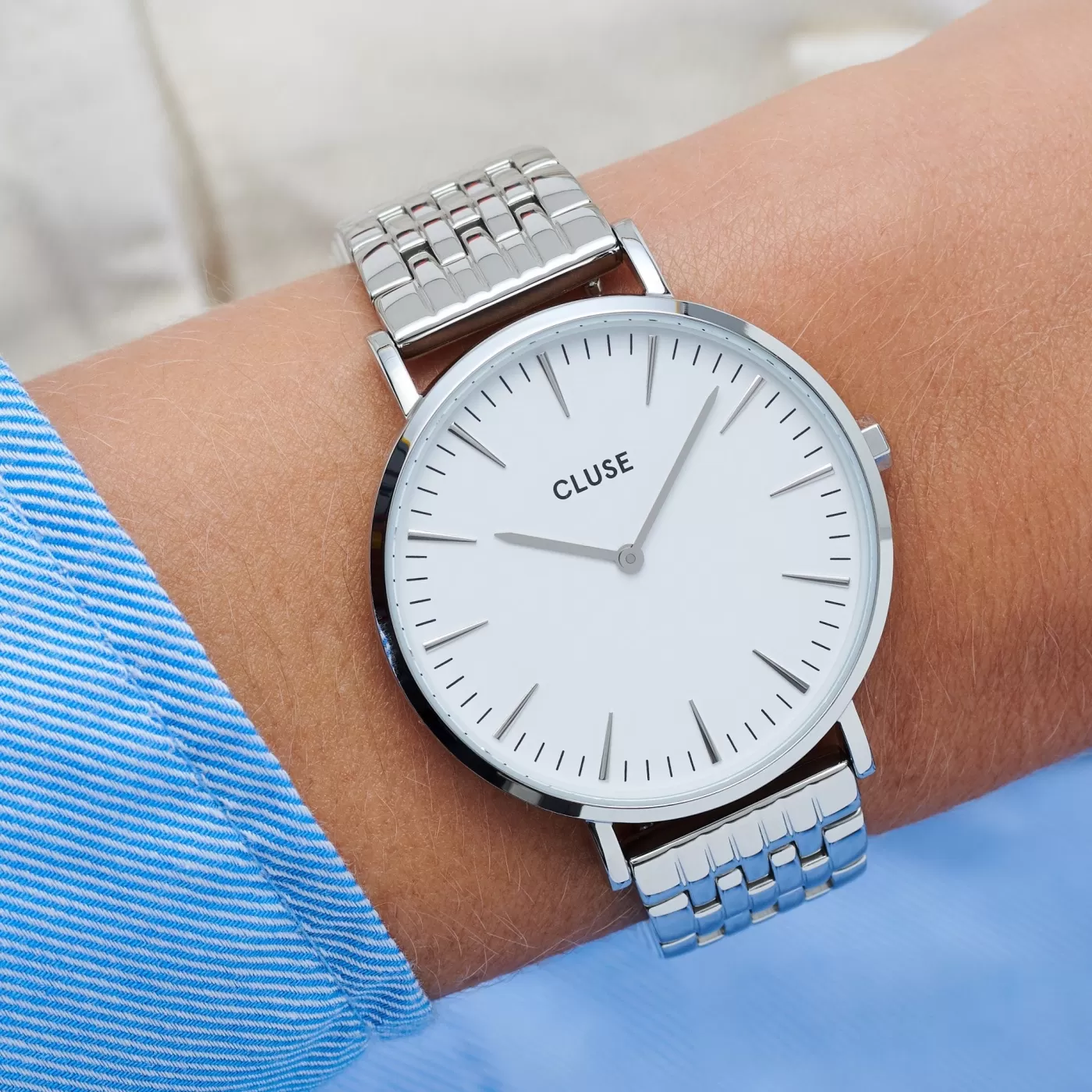 Strap 18 mm Steel Silver Colour>CLUSE Best