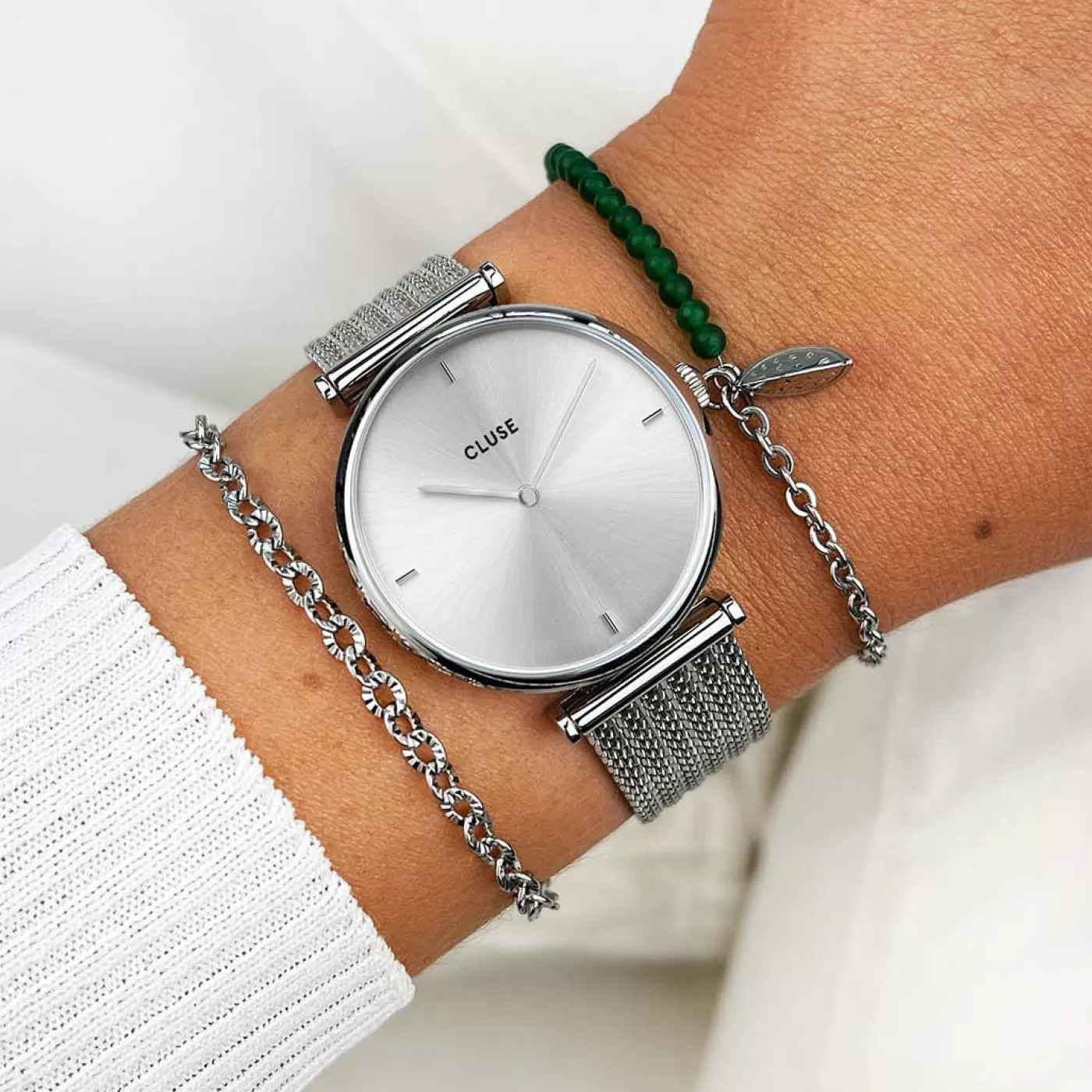 Triomphe Mesh Full Silver Colour>CLUSE Hot