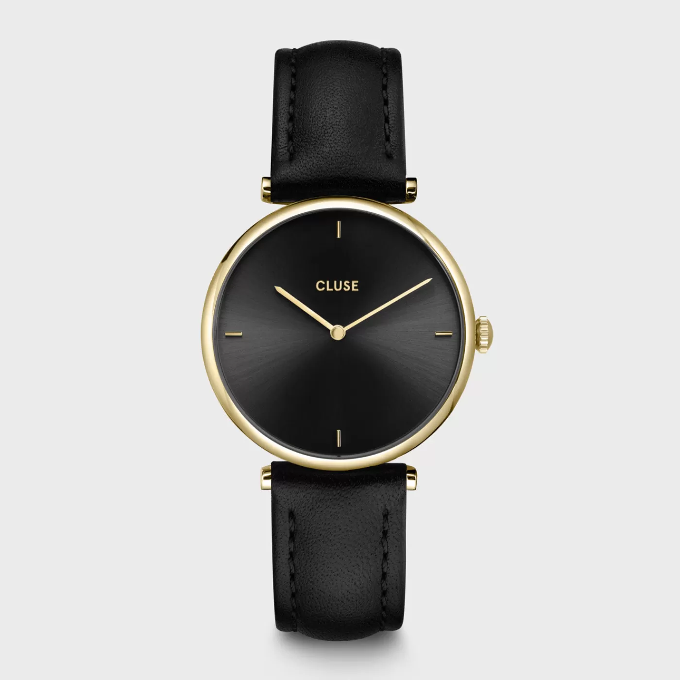 Triomphe Watch Leather, Black, Gold colour>CLUSE Clearance