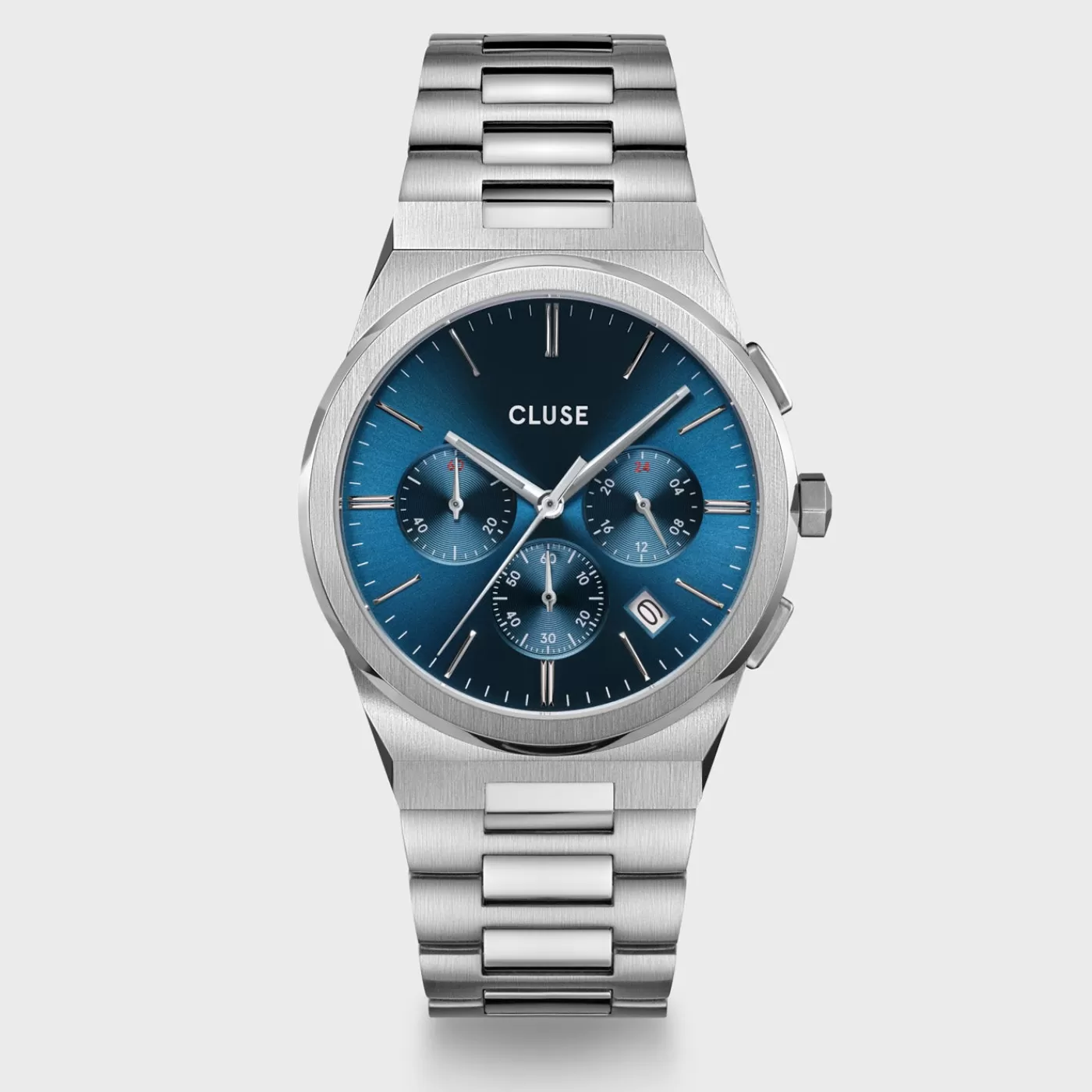 Vigoureux Chrono Steel Blue, Silver Colour>CLUSE Shop